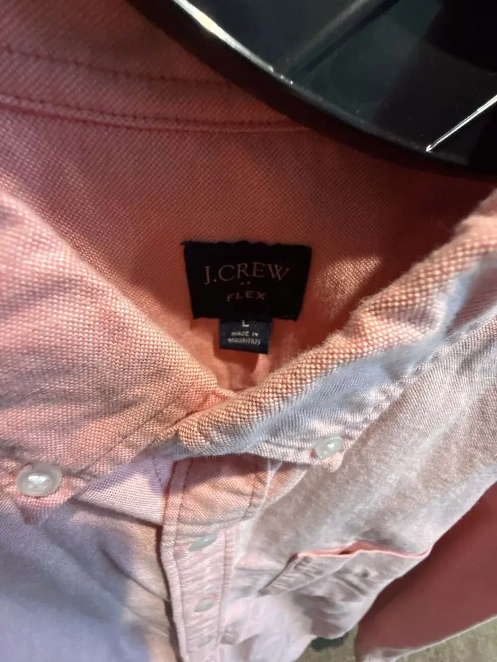 J. Crew Flex Pink Long Sleeve Cotton Oxford Button Down Shirt Men's Large